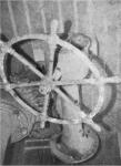 Aft Helm, 
Marked "A345"
(Harland and Wolff's Yard Number)
Bridge helm base visible at left.