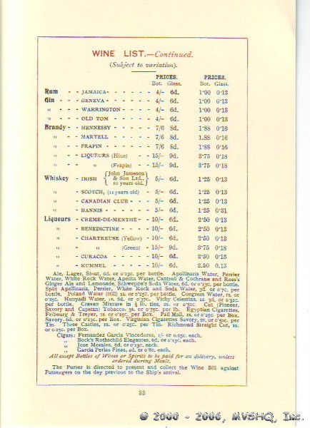 Wine List (2nd page)