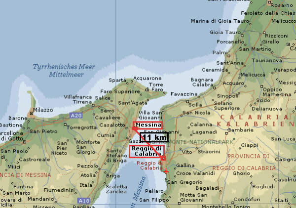 Messina and Calabria Earthquake Area