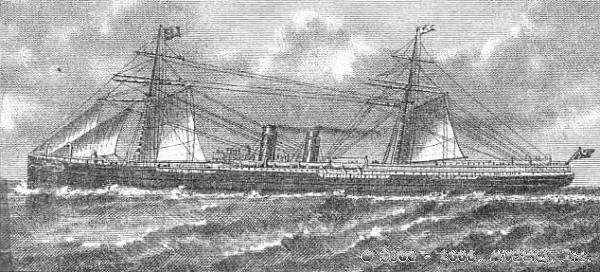 S.S. Furnessia
ca 1881, before rebuild to one stack