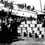 Gold shipment on a Seattle dock prior to its delivery to the assay office, n.d. (Klondike Gold Rush, circa 1898, Special Collections, University of Washington Libraries, Negative #1811.)