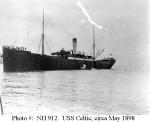 USS Celtic, a 6750-ton storeship, departed New York Dec. 31, 1908, carrying supplies originally destined to the Fleet, but was diverted to Messina to aid in earthquake relief.