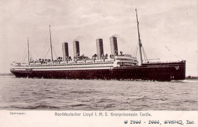 IMS Kronprinzessin Cecilie, carried a large amount of gold at the outbreak of WW I. See: [url=/details_expnimp3.html]1914 Gold B