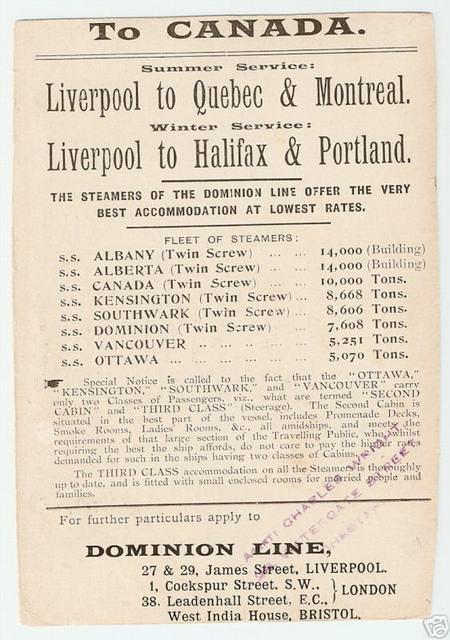 Dominion Line Advertisement