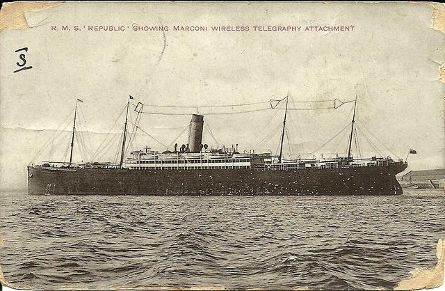RMS Republic Showing Marconi Wireless Telegraphy Attachment