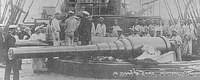 Aft barbette mount of the Russian armored cruiser Admiral Nakhimov.
 
Photograph from "Armored Cruiser Admiral Nakhimov.