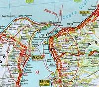 A detailed map of the Messina earthquake area.