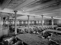 Republic. First Class Dining Saloon, looking to port. Entry doorway at left (not visible in picture), 