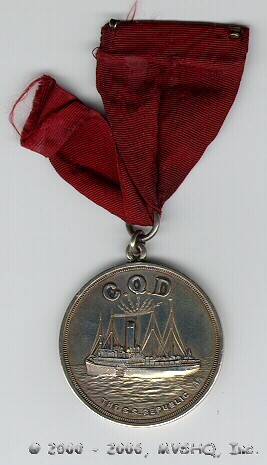 CQD Gallantry Medal

awarded by passengers to crews

of Republic, Baltic and Florida
