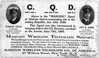 CQD Promotional Card

Marconi Wireless Telegraph Co.